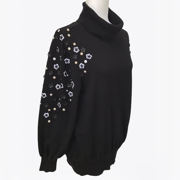 Alfani Embellished Womens Turtleneck Sweater -L/XL - Picture 8 of 17